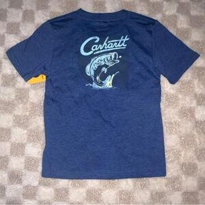 Carhartt Navy Tee with Fish Graphic